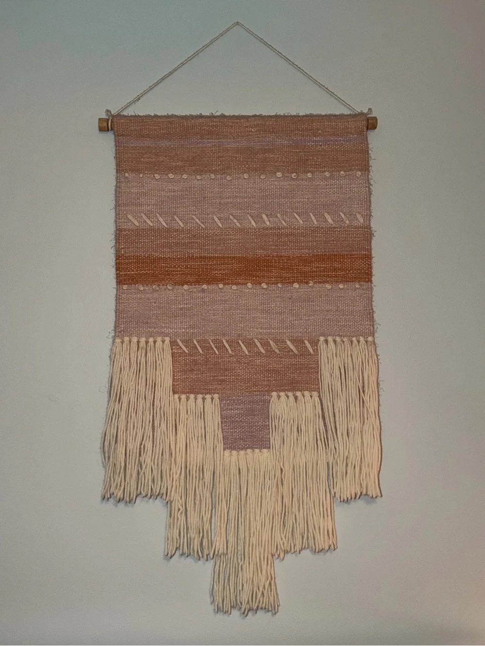 Urban Outfitters Blush and Cream Boho Woven Wall Tapestry
